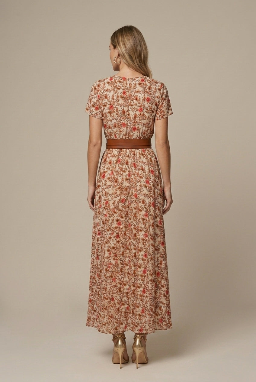 Calindra | Boho Floral Maxi Wrap Dress