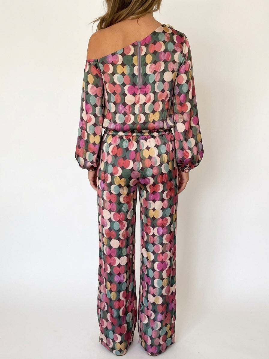 Ameliana | Elegant Polka Dot Off Shoulder Going Out Set