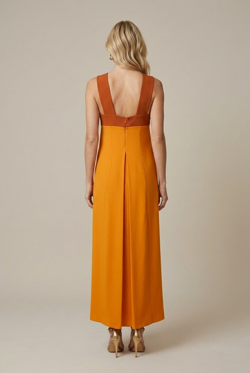 Vellara | Elegant Cross-Neck Maxi Dress