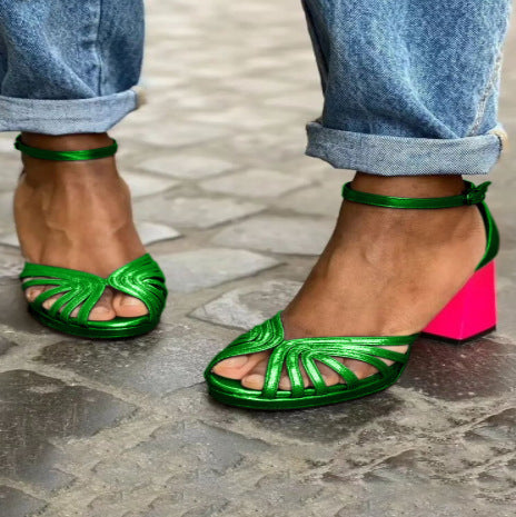 Veloria | Elegant Strappy Block Heel Sandals