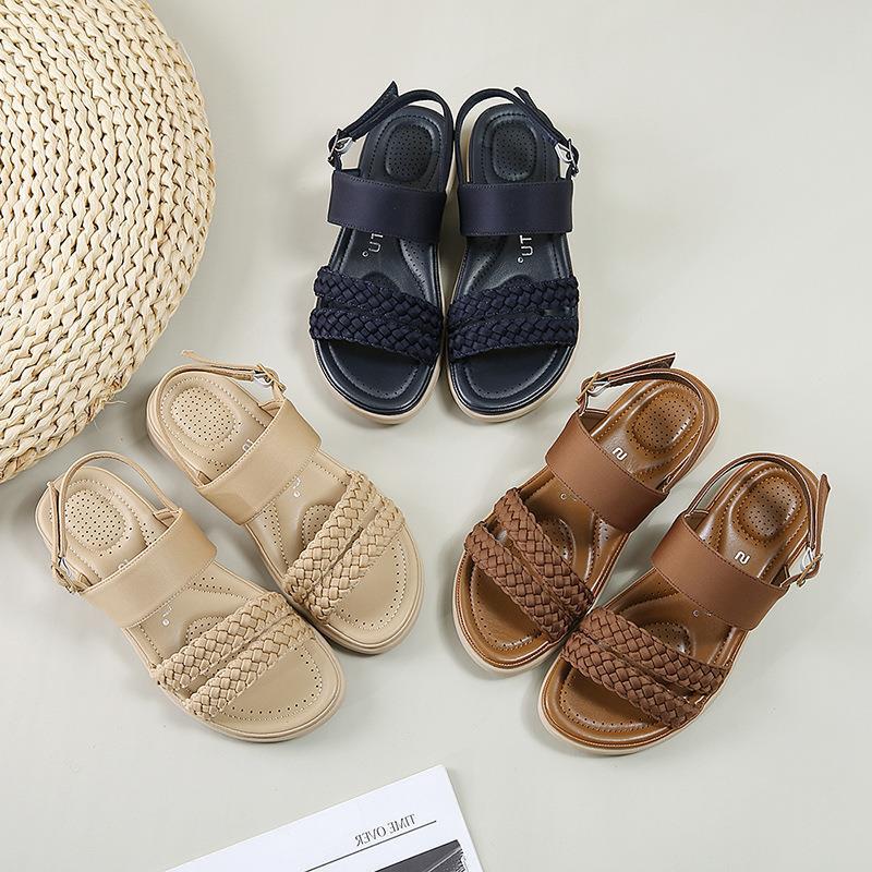 Mireille | Comfort Fit Woven Strap Flat Sandals