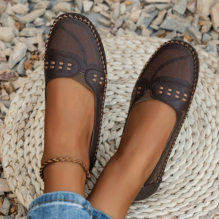 Ophelia | Elegant Perforated Penny Loafers