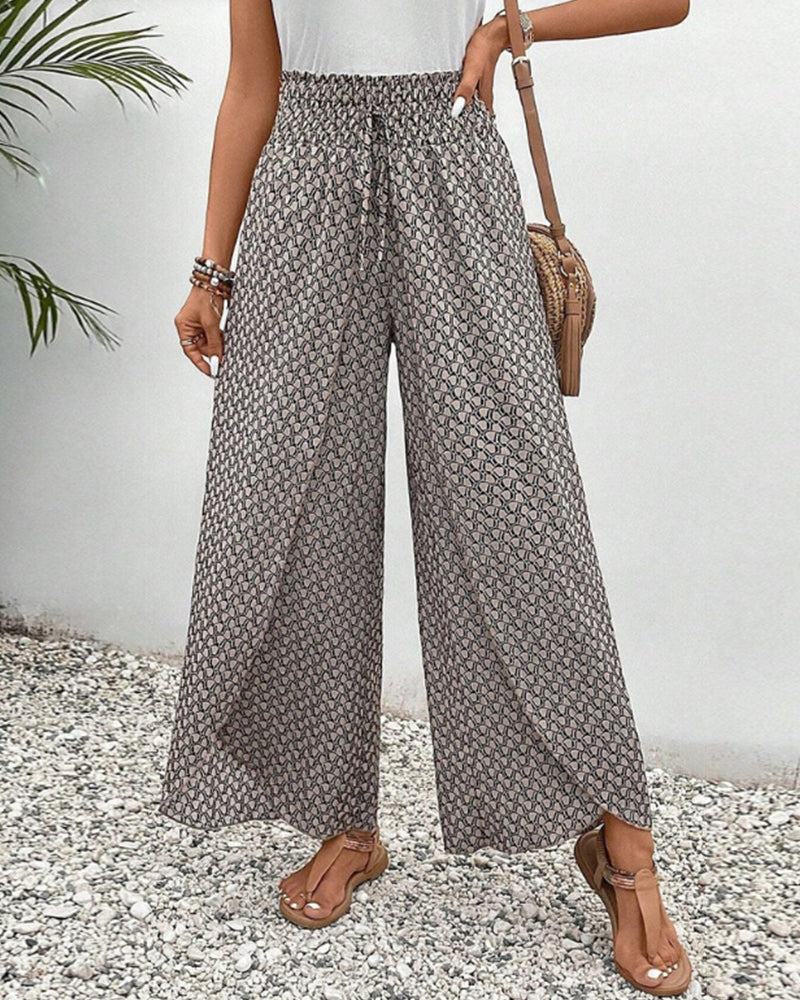 Evangeline | Elegant Geometric Print Palazzo Pants