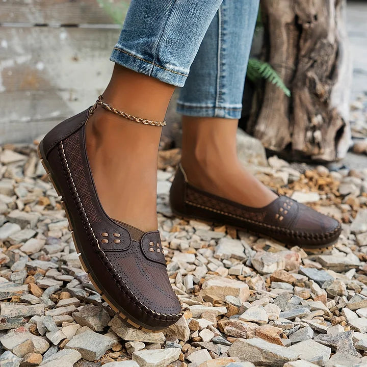 Ophelia | Elegant Perforated Penny Loafers