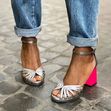 Veloria | Elegant Strappy Block Heel Sandals