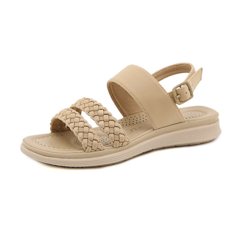 Mireille | Comfort Fit Woven Strap Flat Sandals