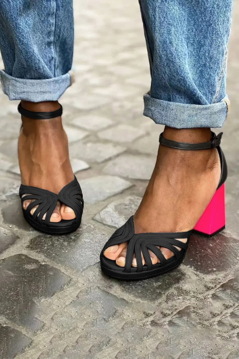 Veloria | Elegant Strappy Block Heel Sandals