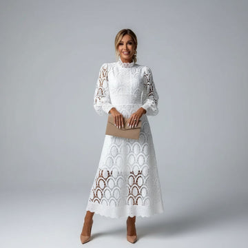Evangeline | Elegant Lace Midi Dress