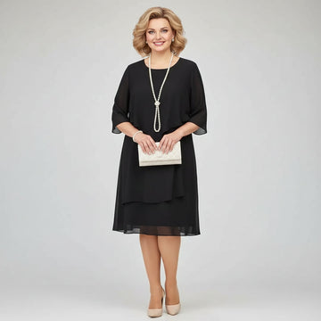 Anastasia | Elegant Tiered Cape Midi Dress