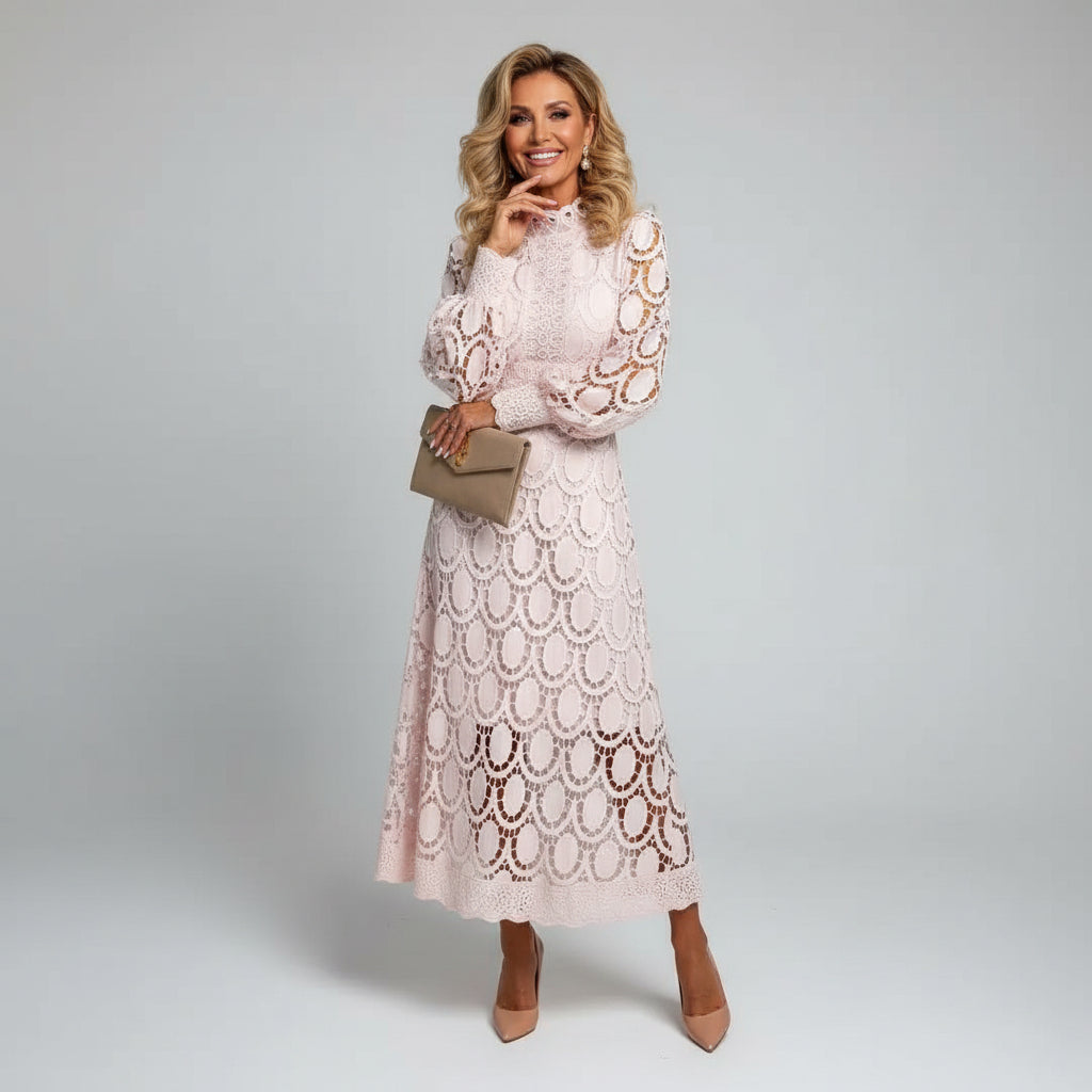 Evangeline | Elegant Lace Midi Dress