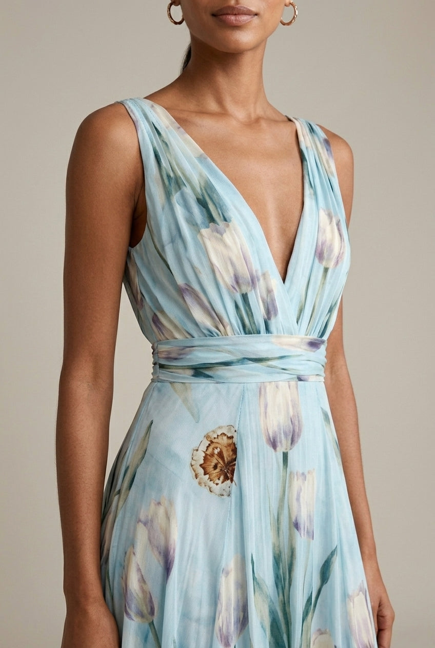 Ophelia | Floral V-Neck Maxi Dress