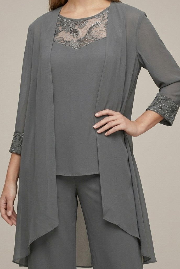Rosalenne | Elegant Lace Illusion Three Piece Pants Suit