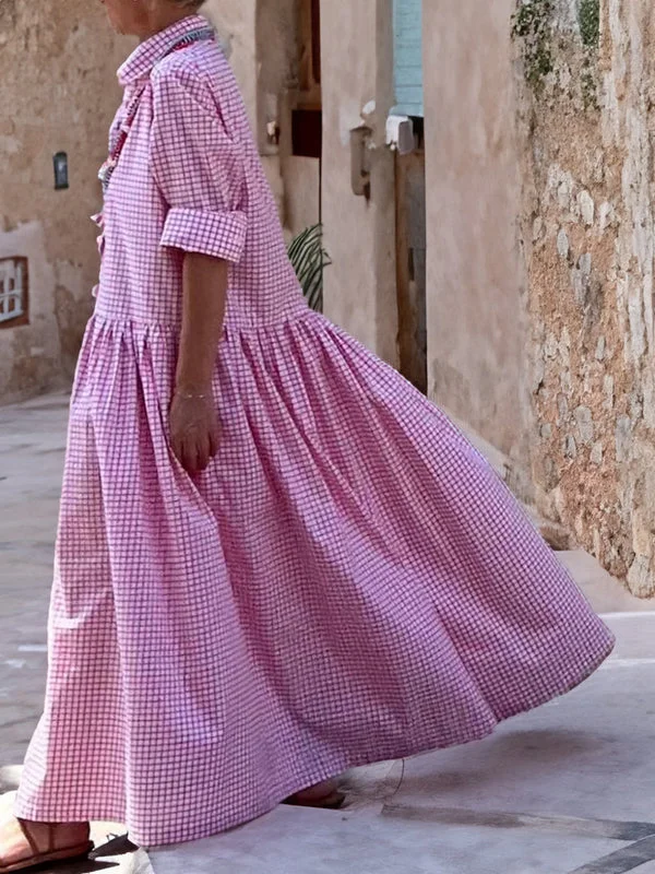 Isadora | Elegant Gingham Tiered Maxi Dress