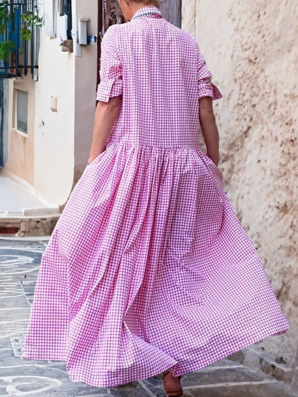 Isadora | Elegant Gingham Tiered Maxi Dress