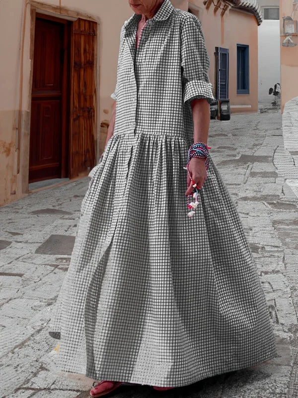 Isadora | Elegant Gingham Tiered Maxi Dress