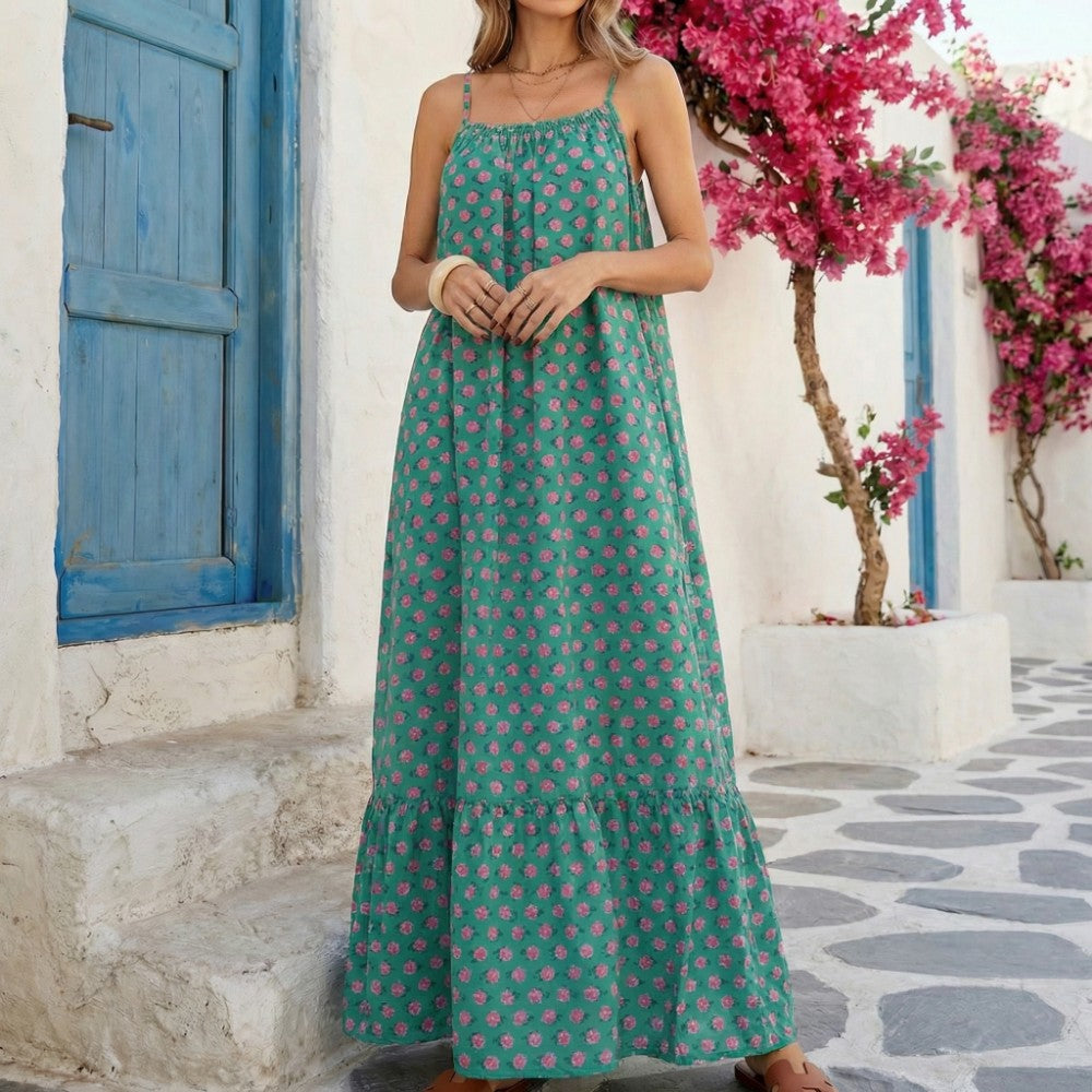 Bellamy | Romantic Polka Dot Tiered Maxi Dress