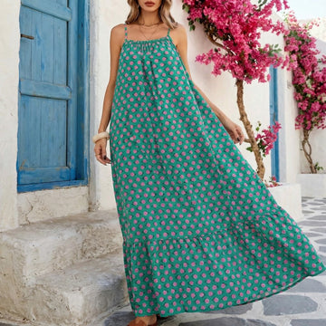 Bellamy | Romantic Polka Dot Tiered Maxi Dress