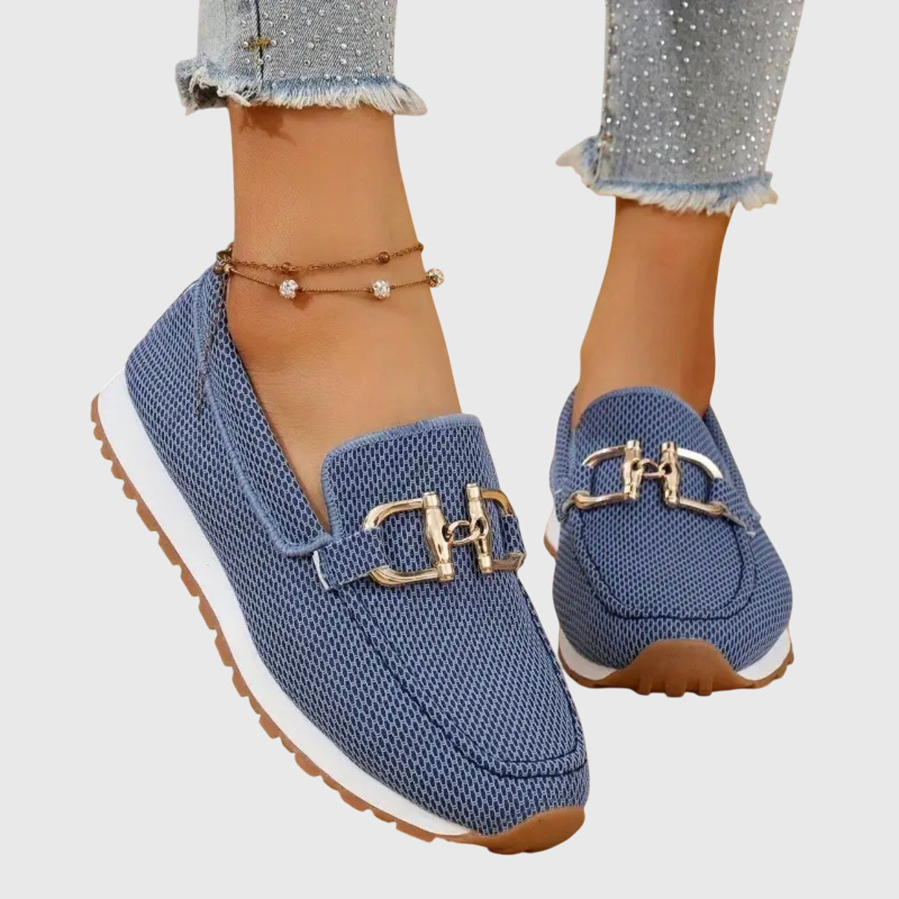 Delphine | Casual Chain Detail Penny Loafers