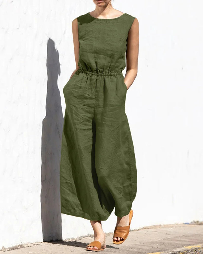Tempest | Casual Linen Wide Leg Jumpsuit