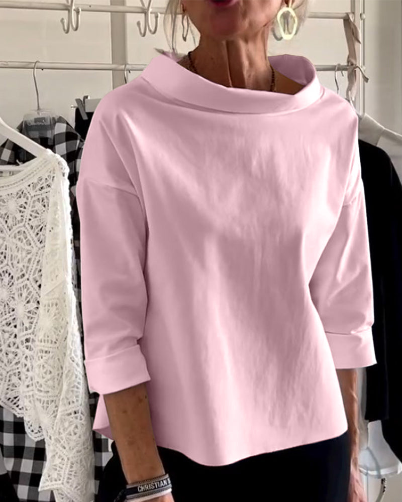 Ophelia | Elegant Mock Neck Blouse