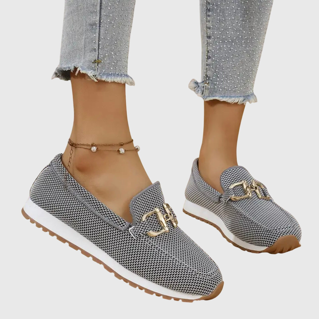 Delphine | Casual Chain Detail Penny Loafers