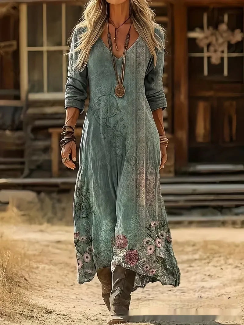 Auriana | Elegant Tie-Dye Striped Wrap Maxi Dress