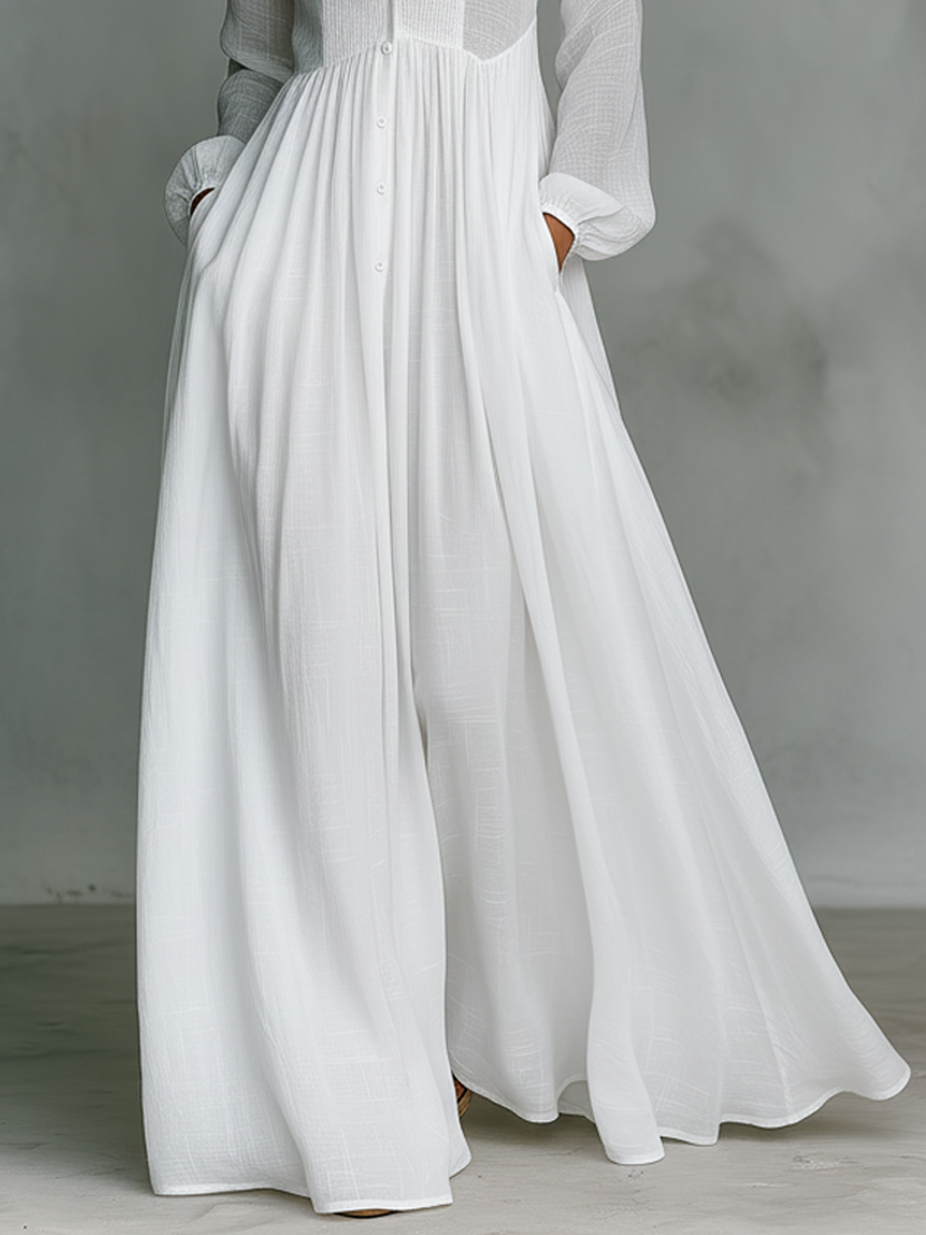 Brielle | Elegant Button Front Maxi Dress