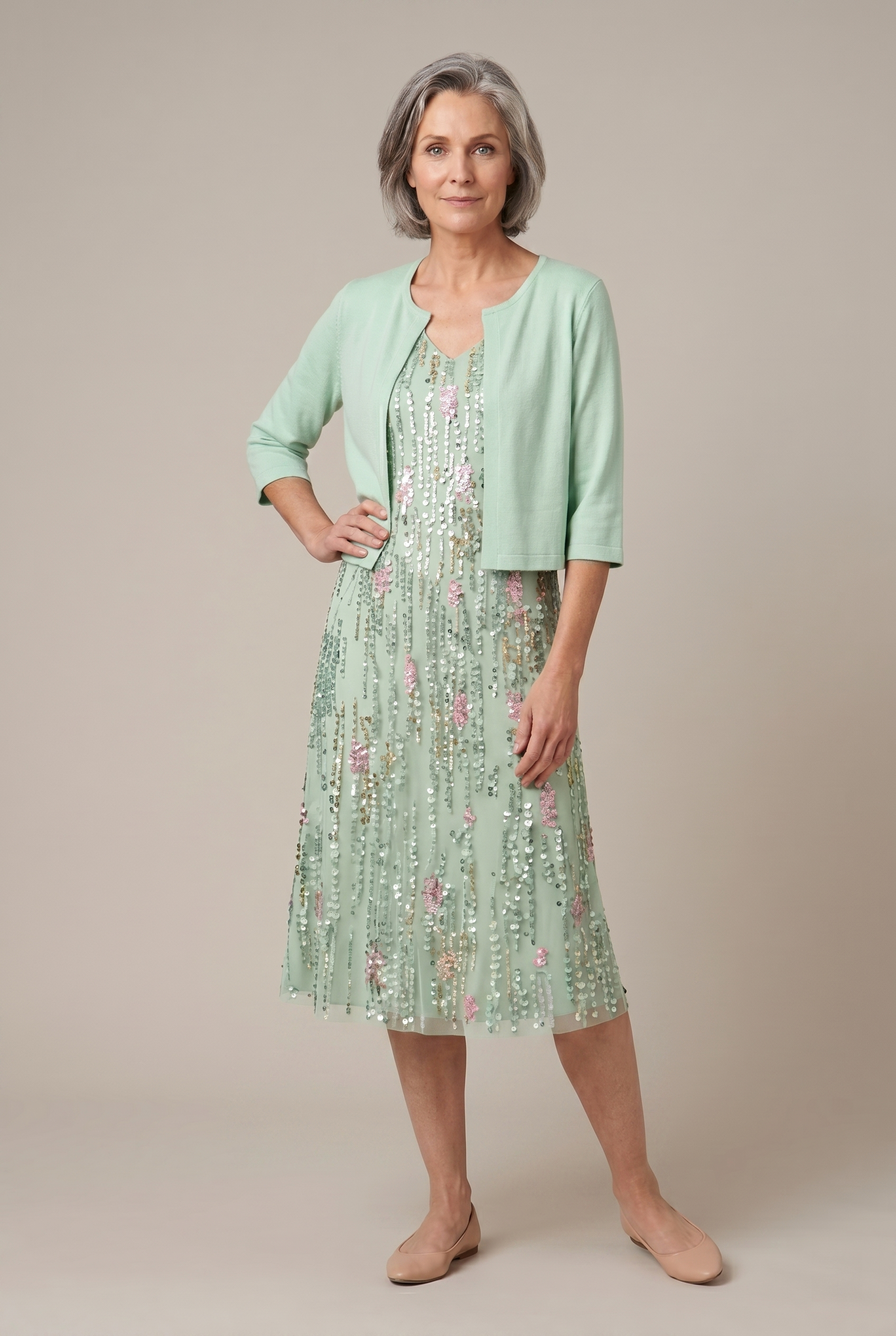Ophelia | Elegant Floral Two Piece Midi Dress