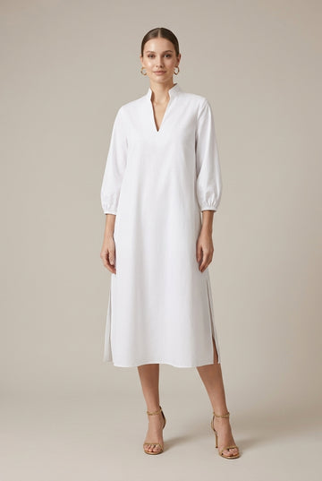 Ophelia | Elegant Oversized Puff Sleeve Midi Dress
