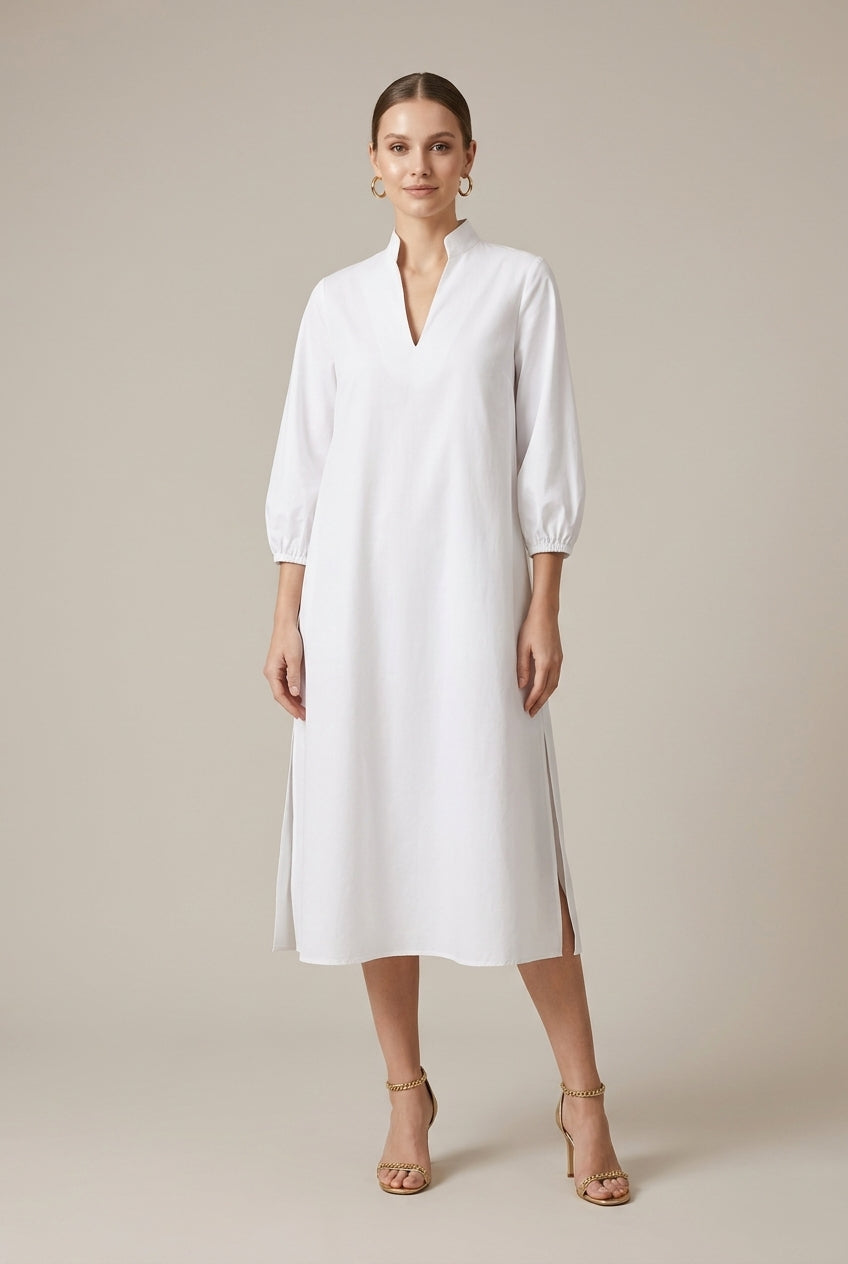 Ophelia | Elegant Oversized Puff Sleeve Midi Dress