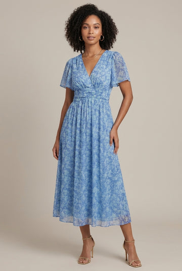 Ophelia | Romantic Floral Wrap Midi Dress