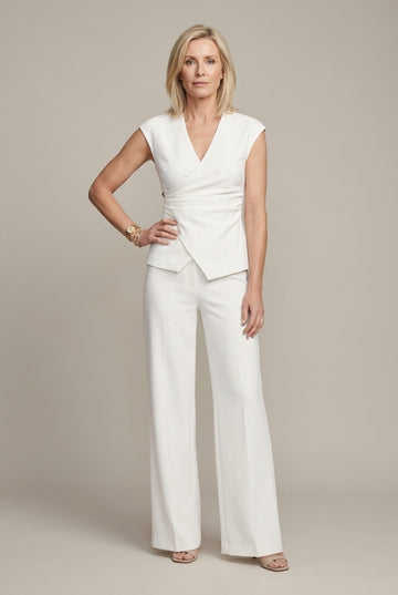 Evangeline | Elegant Wrap Wide Leg Pants Set