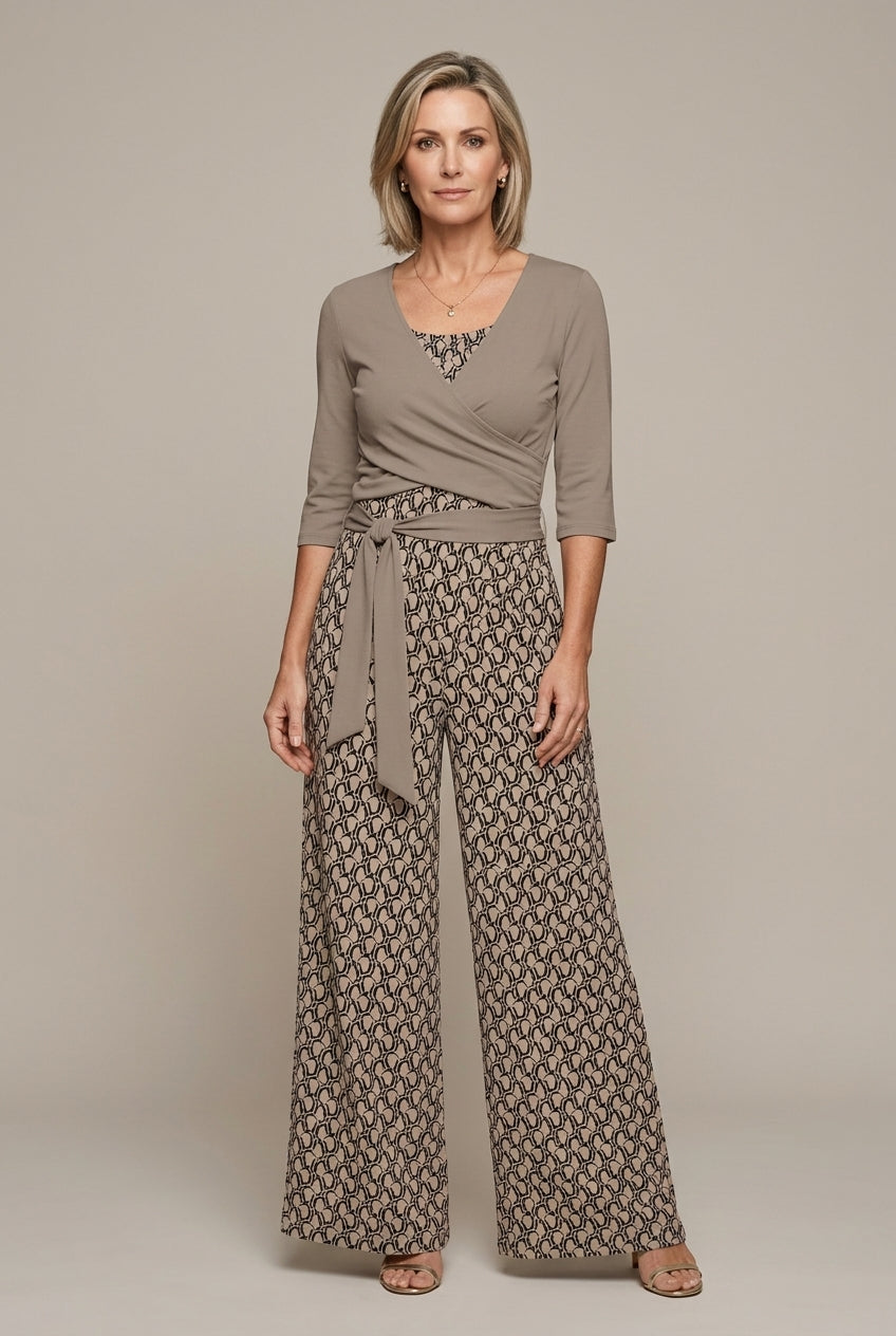 Carmina | Elegant Wrap Top Two Piece Set