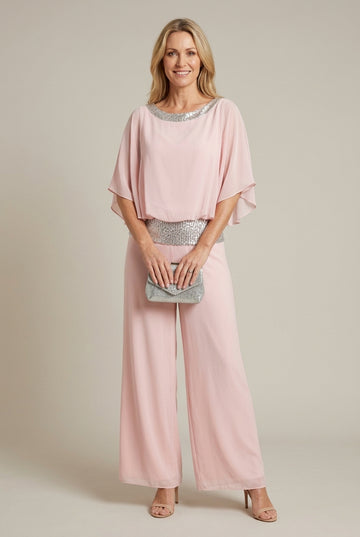 Evangeline | Elegant Sequin Top Palazzo Pants Set