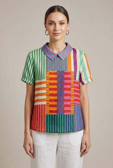 Mirabelle | Casual Printed Lapel T-Shirt