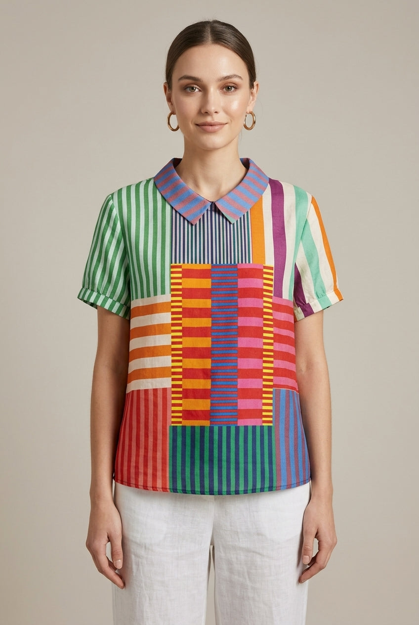 Mirabelle | Casual Printed Lapel T-Shirt