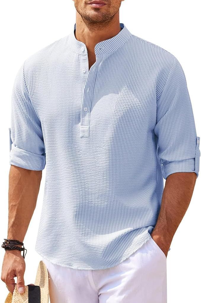 Thaddeus | Men's Classic Waffle Knit Henley Shirt