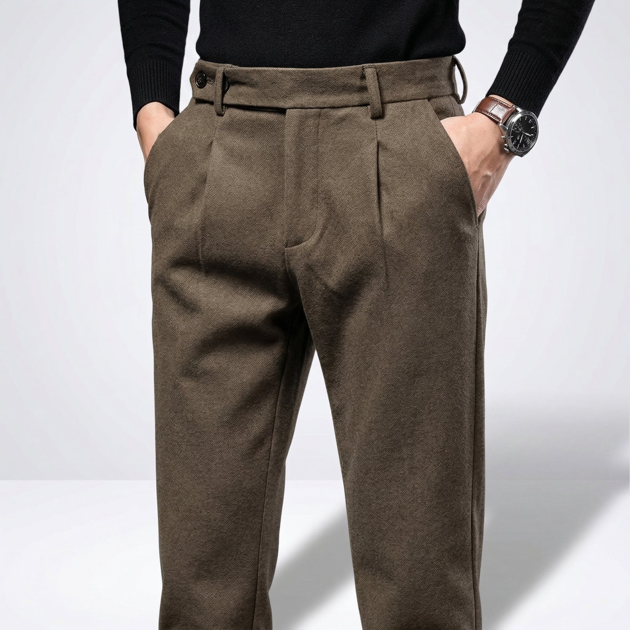 Dorian | Men's Classic Pleated Wool Chinos