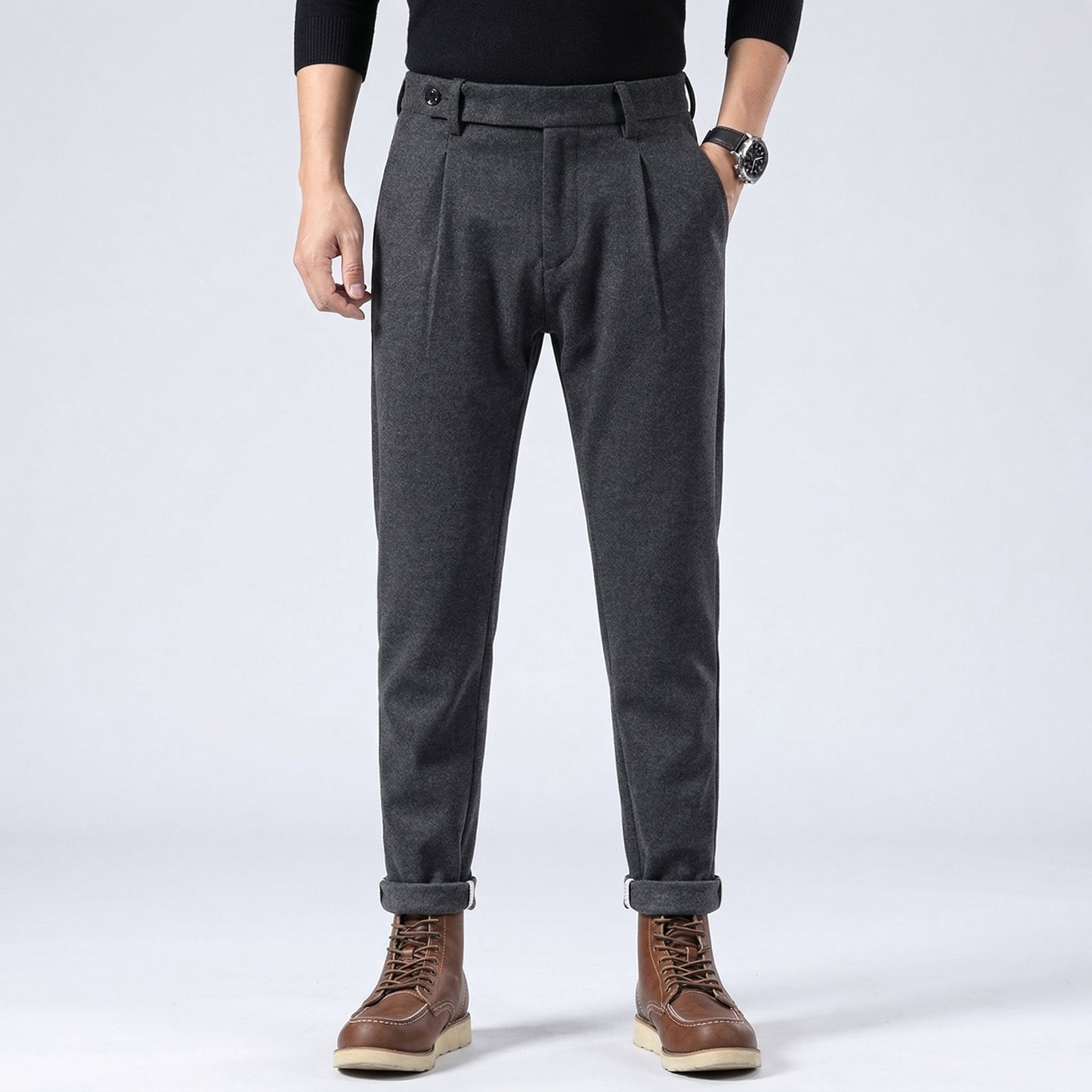 Dorian | Men's Classic Pleated Wool Chinos