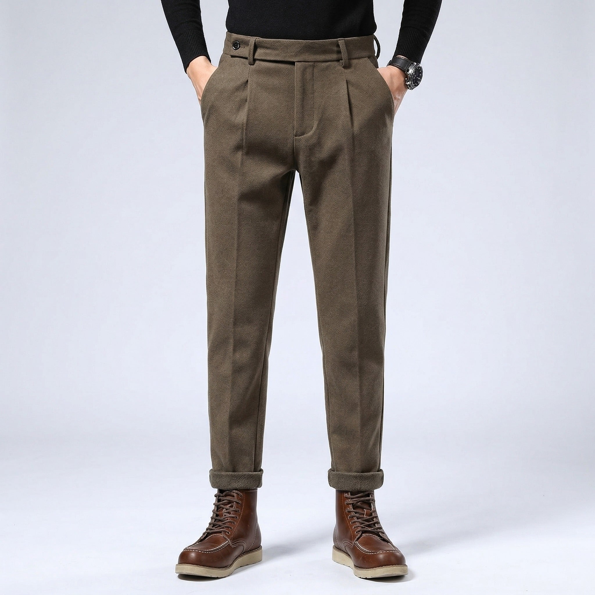 Dorian | Men's Classic Pleated Wool Chinos