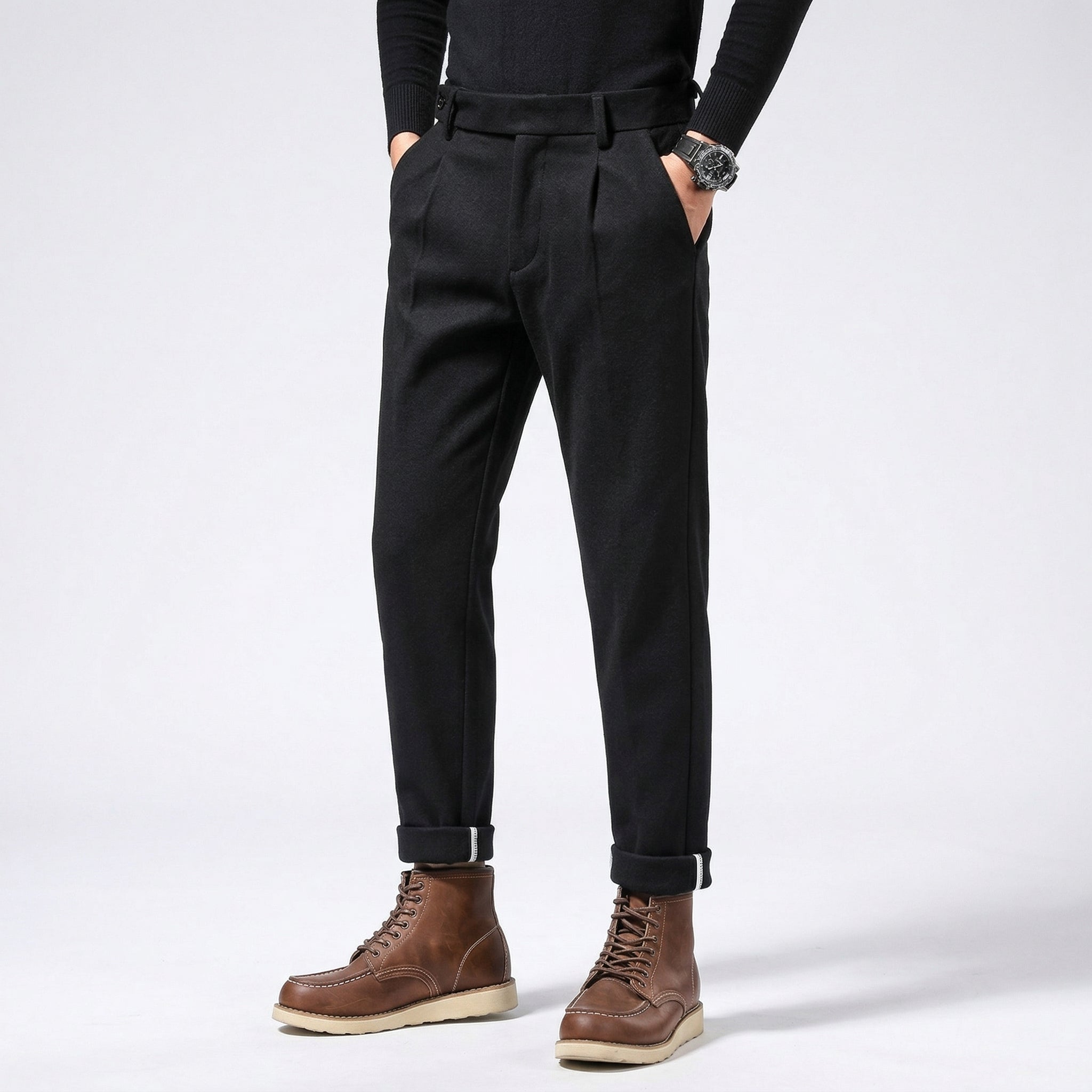 Dorian | Men's Classic Pleated Wool Chinos