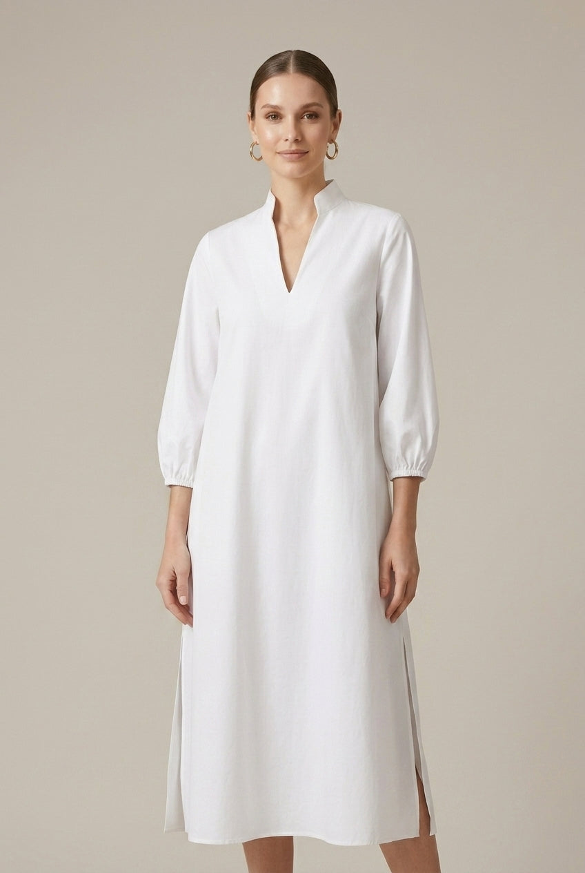 Ophelia | Elegant Oversized Puff Sleeve Midi Dress