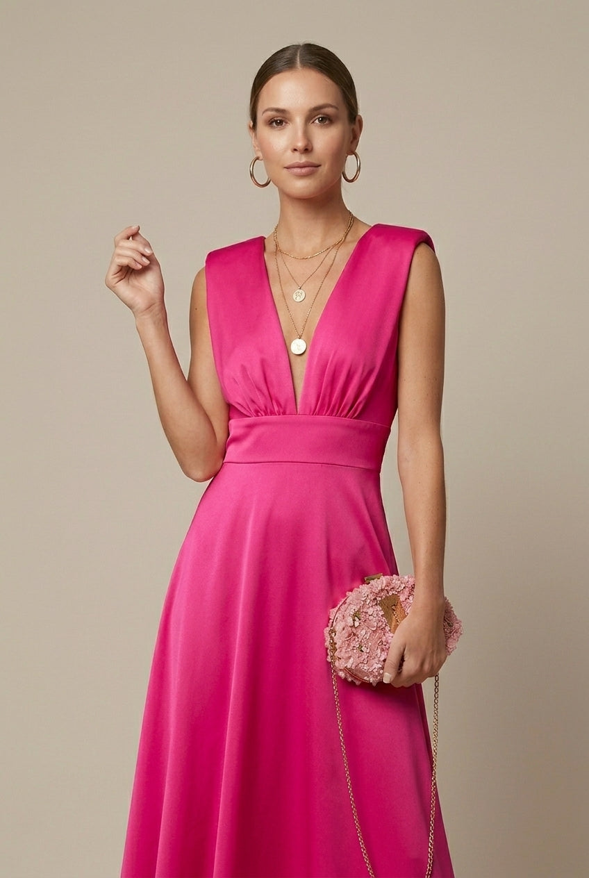 Delphine | Elegant Sleeveless V-Neck Maxi Dress