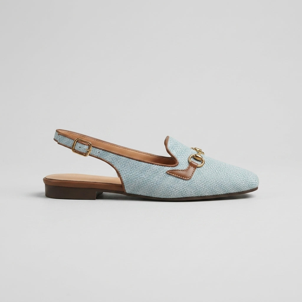 Ophelia | Elegant Chain Detail Slingback Loafers