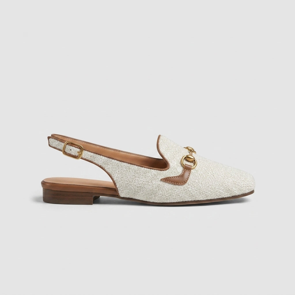 Ophelia | Elegant Chain Detail Slingback Loafers
