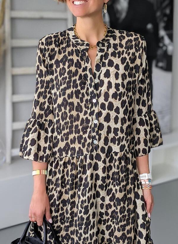Valentina | Elegant Animal Print Midi Dress