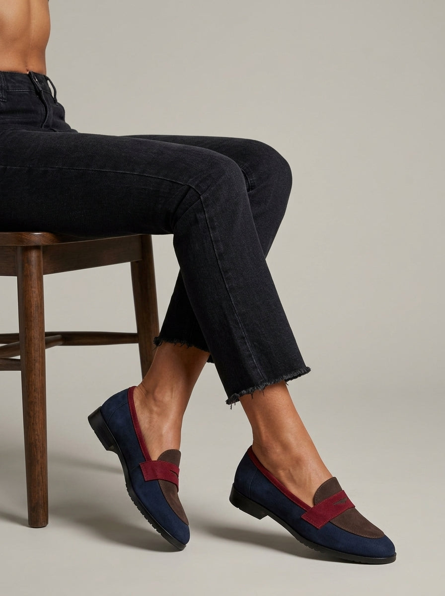 Veselle | Elegant Color Block Slip-On Loafers