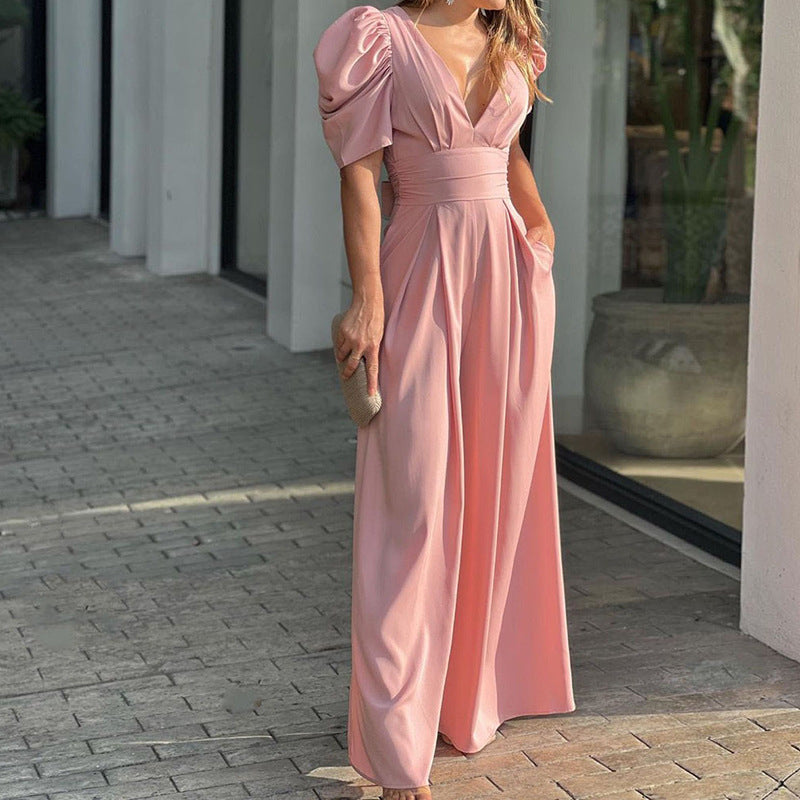 Elianna | Elegant Puff Sleeve Jumpsuit for Wedding