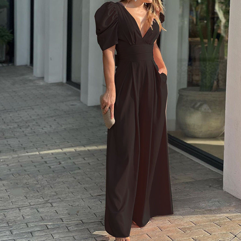 Elianna | Elegant Puff Sleeve Jumpsuit for Wedding