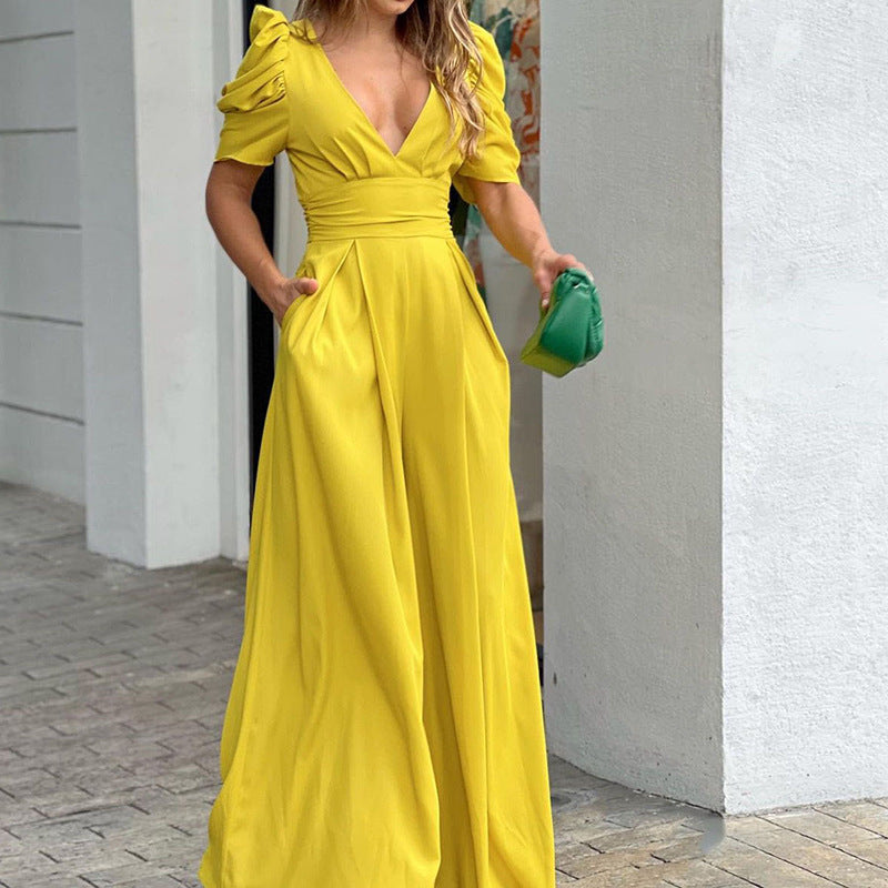Elianna | Elegant Puff Sleeve Jumpsuit for Wedding